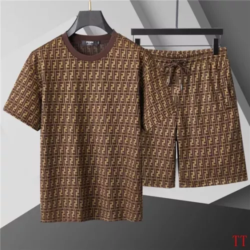 Wholesale Fendi Tracksuits Short Sleeved For Men #1287153 $60.00 USD, Wholesale Quality Replica Fendi Tracksuits