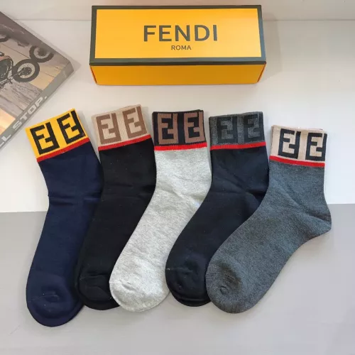 Replica Fendi Socks For Men #1287653 $29.00 USD for Wholesale