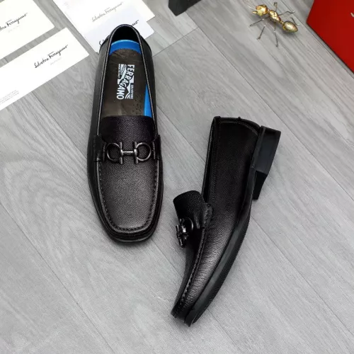 Replica Salvatore Ferragamo Leather Shoes For Men #1288846 $92.00 USD for Wholesale