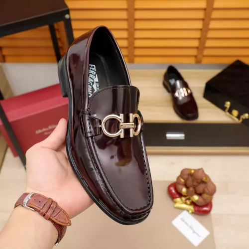 Replica Salvatore Ferragamo Leather Shoes For Men #1288853 $100.00 USD for Wholesale