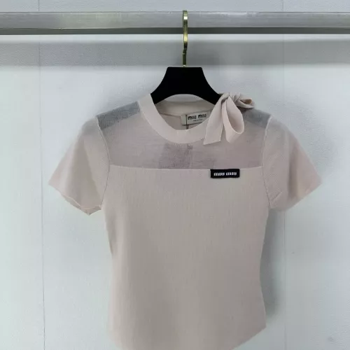 Wholesale MIU MIU Sweater Short Sleeved For Women #1291150 $88.00 USD, Wholesale Quality Replica MIU MIU Sweater