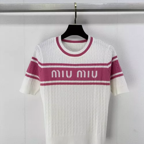 Wholesale MIU MIU Sweater Short Sleeved For Women #1291160 $80.00 USD, Wholesale Quality Replica MIU MIU Sweater