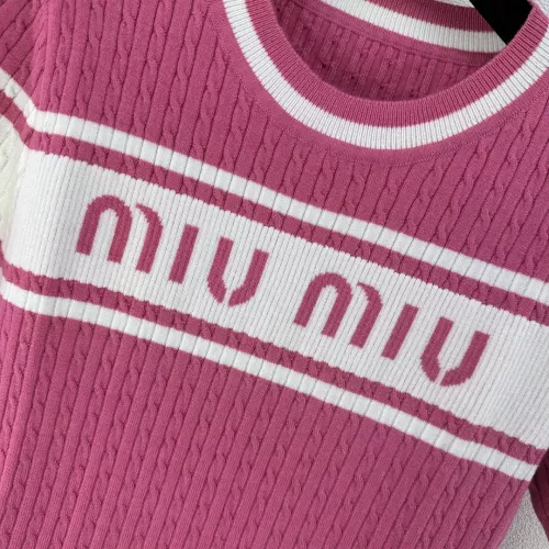 Replica MIU MIU Sweater Short Sleeved For Women #1291169 $80.00 USD for Wholesale