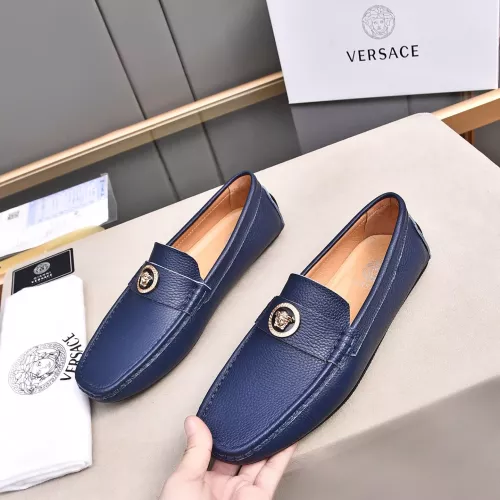 Wholesale Versace Leather Shoes For Men #1291891 $80.00 USD, Wholesale Quality Replica Versace Leather Shoes