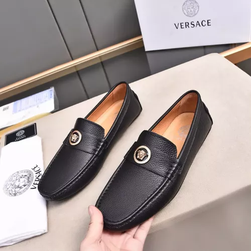 Wholesale Versace Leather Shoes For Men #1291892 $80.00 USD, Wholesale Quality Replica Versace Leather Shoes