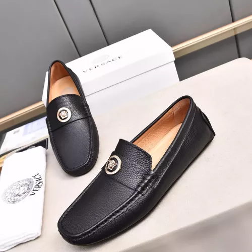 Replica Versace Leather Shoes For Men #1291892 $80.00 USD for Wholesale