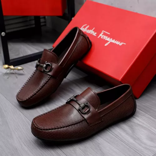 Wholesale Salvatore Ferragamo Leather Shoes For Men #1291941 $88.00 USD, Wholesale Quality Replica Salvatore Ferragamo Leather Shoes