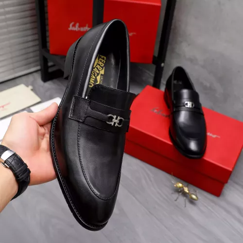 Replica Salvatore Ferragamo Leather Shoes For Men #1291943 $88.00 USD for Wholesale