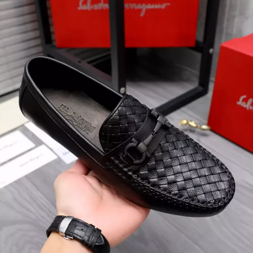 Replica Salvatore Ferragamo Leather Shoes For Men #1291948 $92.00 USD for Wholesale