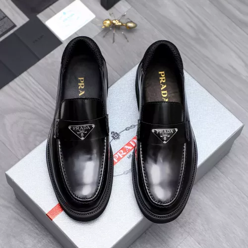 Replica Prada Leather Shoes For Men #1291984 $96.00 USD for Wholesale