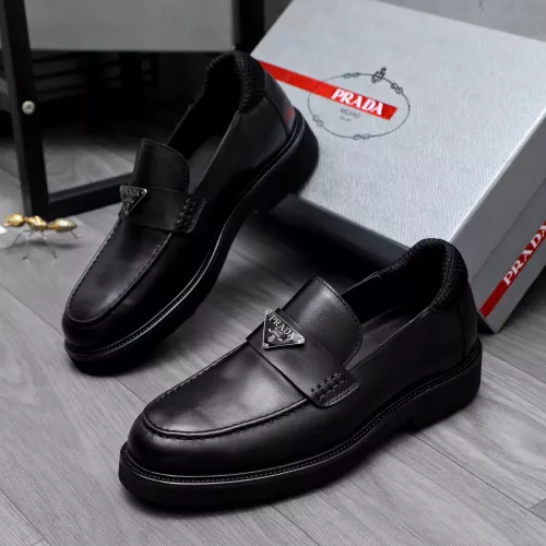 Wholesale Prada Leather Shoes For Men #1291985 $96.00 USD, Wholesale Quality Replica Prada Leather Shoes