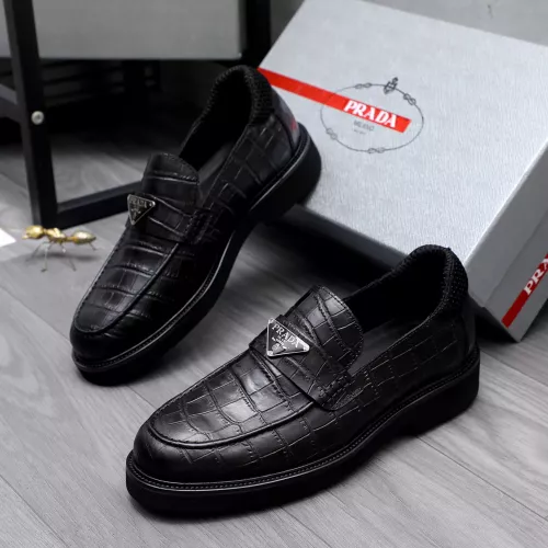 Wholesale Prada Leather Shoes For Men #1291992 $96.00 USD, Wholesale Quality Replica Prada Leather Shoes