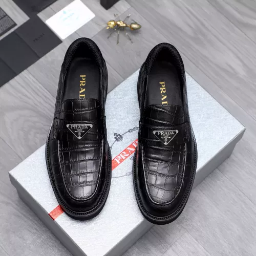 Replica Prada Leather Shoes For Men #1291992 $96.00 USD for Wholesale