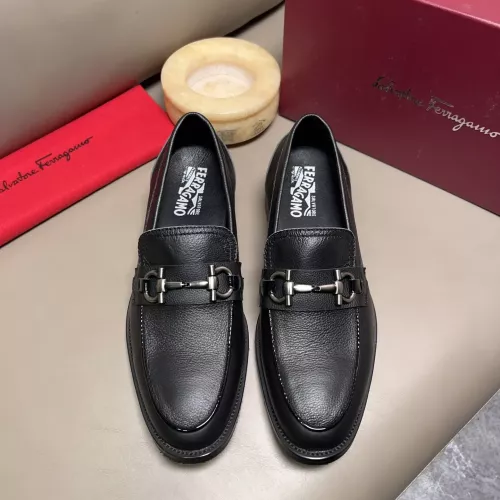 Replica Salvatore Ferragamo Leather Shoes For Men #1292359 $80.00 USD for Wholesale