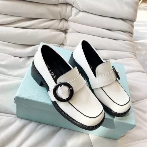 Wholesale Prada Leather Shoes For Women #1292460 $102.00 USD, Wholesale Quality Replica Prada Leather Shoes