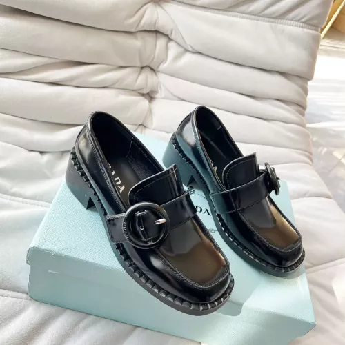 Wholesale Prada Leather Shoes For Women #1292462 $102.00 USD, Wholesale Quality Replica Prada Leather Shoes