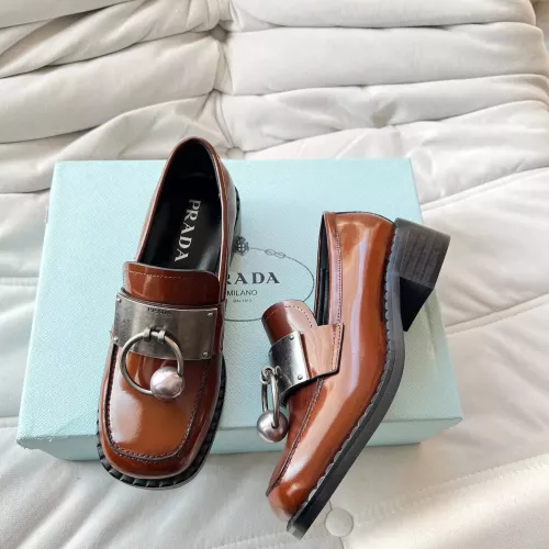 Wholesale Prada Leather Shoes For Women #1292484 $102.00 USD, Wholesale Quality Replica Prada Leather Shoes