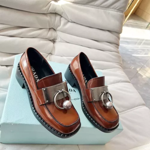 Replica Prada Leather Shoes For Women #1292484 $102.00 USD for Wholesale