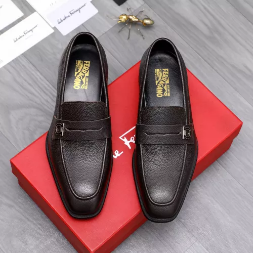 Replica Salvatore Ferragamo Leather Shoes For Men #1293091 $85.00 USD for Wholesale