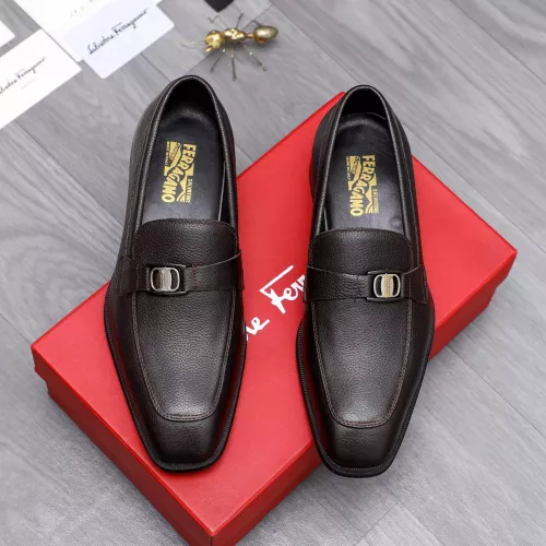 Replica Salvatore Ferragamo Leather Shoes For Men #1293094 $85.00 USD for Wholesale