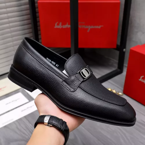 Replica Salvatore Ferragamo Leather Shoes For Men #1293095 $85.00 USD for Wholesale