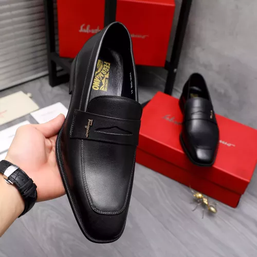 Replica Salvatore Ferragamo Leather Shoes For Men #1293112 $85.00 USD for Wholesale