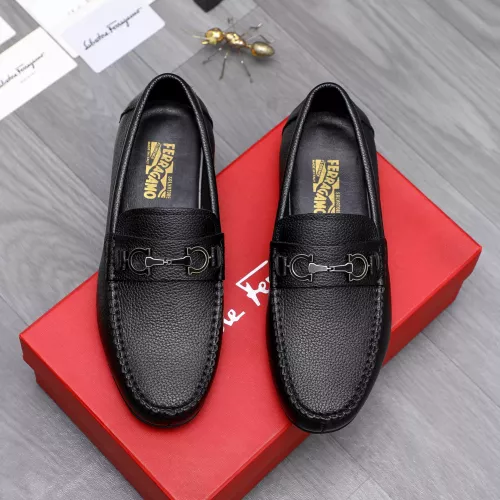 Replica Salvatore Ferragamo Leather Shoes For Men #1293131 $85.00 USD for Wholesale