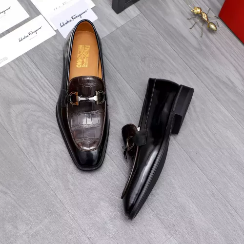 Replica Salvatore Ferragamo Leather Shoes For Men #1293140 $85.00 USD for Wholesale