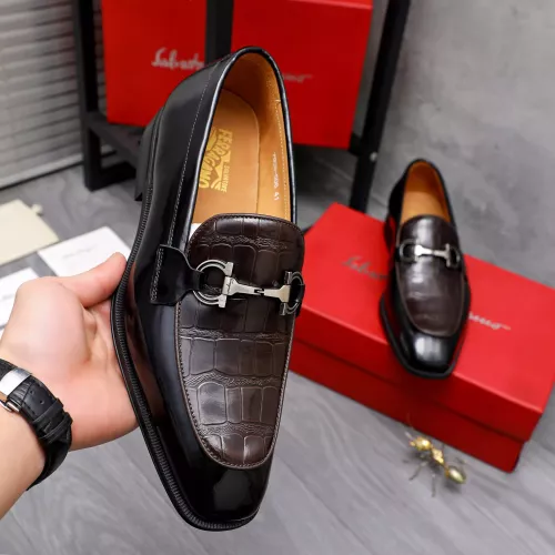 Replica Salvatore Ferragamo Leather Shoes For Men #1293140 $85.00 USD for Wholesale