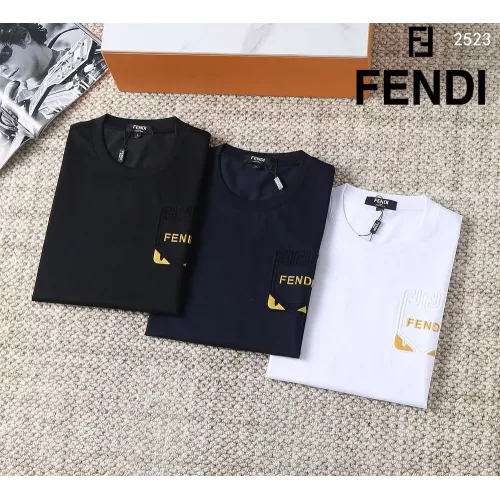 Replica Fendi T-Shirts Short Sleeved For Men #1293450 $38.00 USD for Wholesale