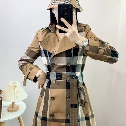 Replica Burberry Trench Coat Long Sleeved For Women #1295274 $160.00 USD for Wholesale