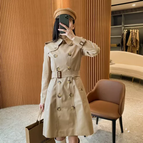 Replica Burberry Trench Coat Long Sleeved For Women #1295286 $170.00 USD for Wholesale