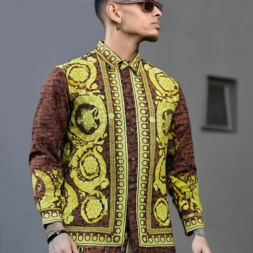 Replica Versace Shirts Long Sleeved For Men #1295337 $72.00 USD for Wholesale