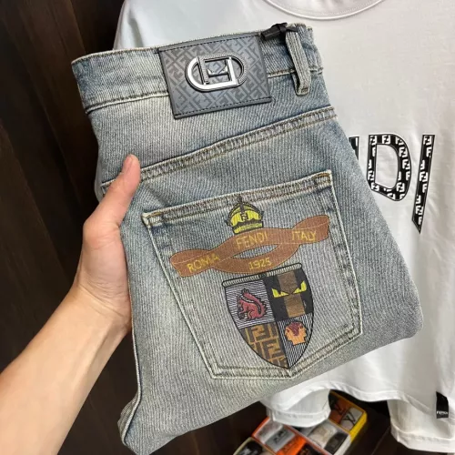 Wholesale Fendi Jeans For Men #1295405 $76.00 USD, Wholesale Quality Replica Fendi Jeans