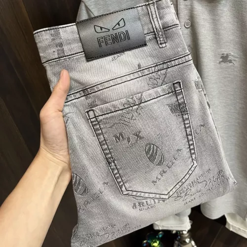 Wholesale Fendi Jeans For Men #1295456 $88.00 USD, Wholesale Quality Replica Fendi Jeans