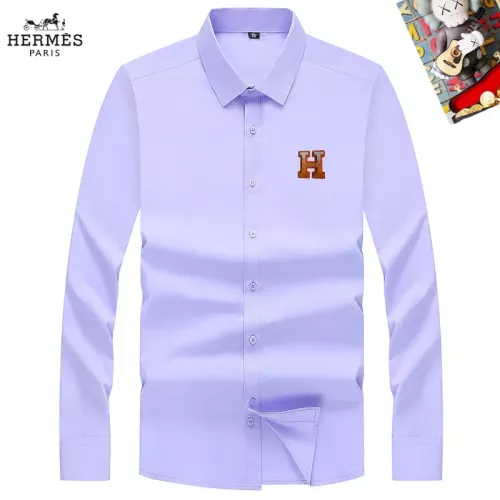 Wholesale Hermes Shirts Long Sleeved For Men #1298300 $40.00 USD, Wholesale Quality Replica Hermes Shirts
