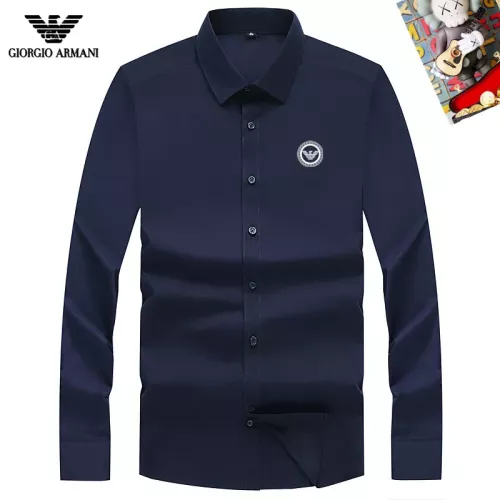 Wholesale Armani Shirts Long Sleeved For Men #1298368 $40.00 USD, Wholesale Quality Replica Armani Shirts