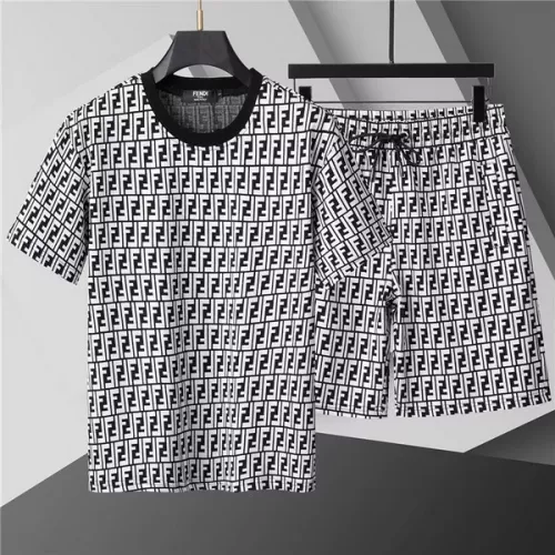 Wholesale Fendi Tracksuits Short Sleeved For Men #1298443 $48.00 USD, Wholesale Quality Replica Fendi Tracksuits