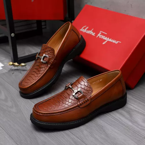 Wholesale Salvatore Ferragamo Leather Shoes For Men #1303771 $85.00 USD, Wholesale Quality Replica Salvatore Ferragamo Leather Shoes