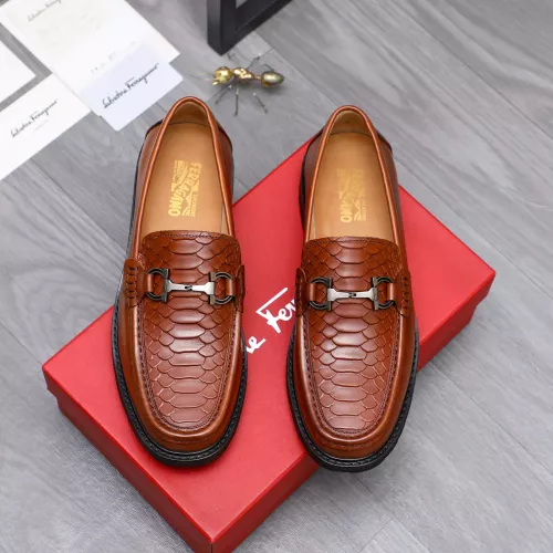 Replica Salvatore Ferragamo Leather Shoes For Men #1303771 $85.00 USD for Wholesale