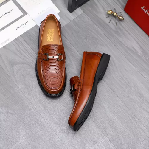 Replica Salvatore Ferragamo Leather Shoes For Men #1303771 $85.00 USD for Wholesale