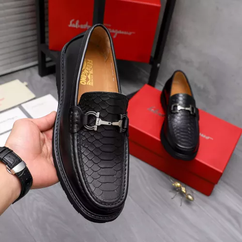 Replica Salvatore Ferragamo Leather Shoes For Men #1303772 $85.00 USD for Wholesale