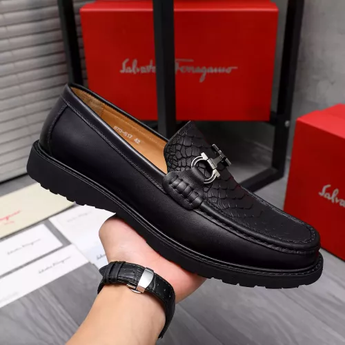 Replica Salvatore Ferragamo Leather Shoes For Men #1303772 $85.00 USD for Wholesale