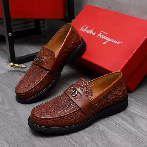 Wholesale Salvatore Ferragamo Leather Shoes For Men #1303773 $85.00 USD, Wholesale Quality Replica Salvatore Ferragamo Leather Shoes