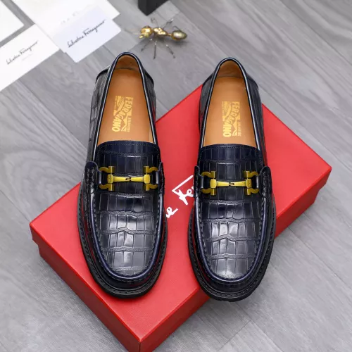 Replica Salvatore Ferragamo Leather Shoes For Men #1303776 $88.00 USD for Wholesale