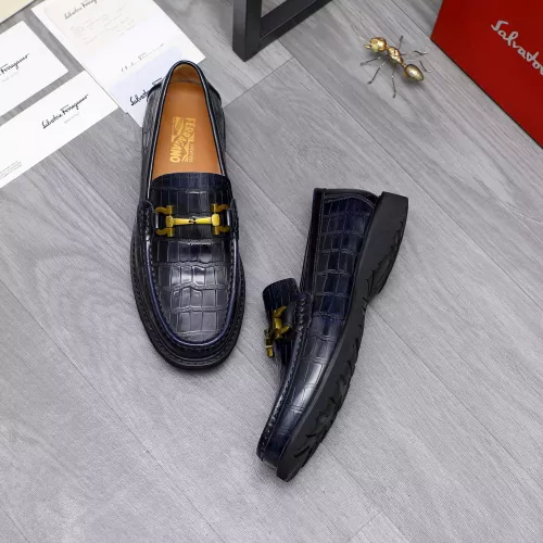 Replica Salvatore Ferragamo Leather Shoes For Men #1303776 $88.00 USD for Wholesale