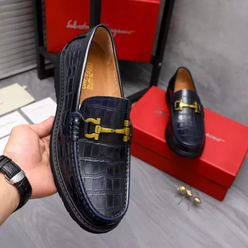 Replica Salvatore Ferragamo Leather Shoes For Men #1303776 $88.00 USD for Wholesale