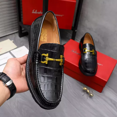 Replica Salvatore Ferragamo Leather Shoes For Men #1303777 $88.00 USD for Wholesale