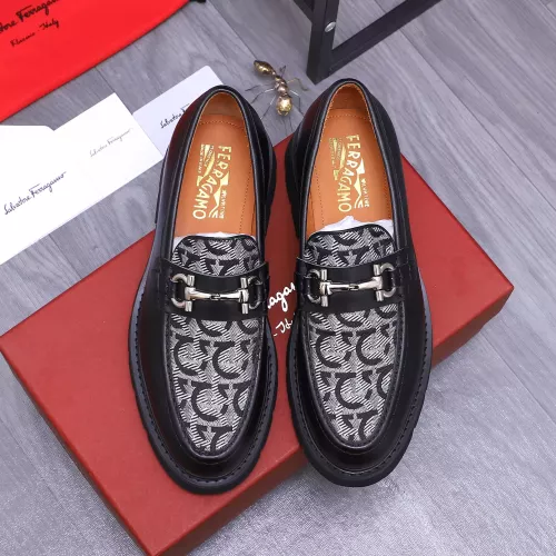 Replica Salvatore Ferragamo Leather Shoes For Men #1303779 $118.00 USD for Wholesale