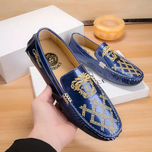 Wholesale Versace Leather Shoes For Men #1303838 $72.00 USD, Wholesale Quality Replica Versace Leather Shoes